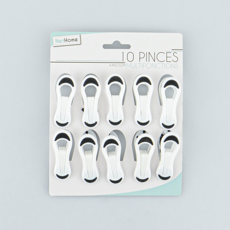 Lot de 10 pinces à linge multifonction