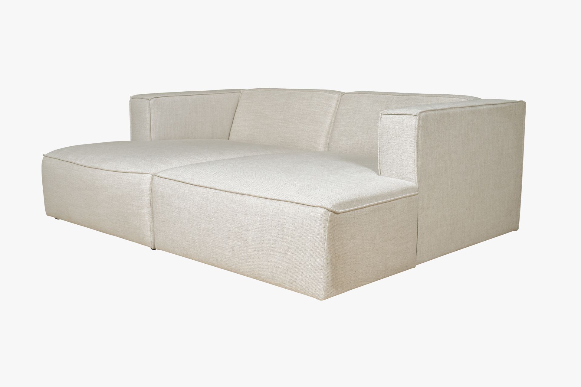 Modulsofa 2 deler m/sjeselong natur - 228x154x73 cm
