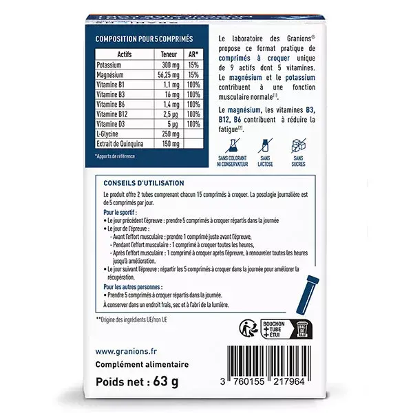 Granions Relaxante Muscular Forte - 30 Comprimidos Mastigáveis