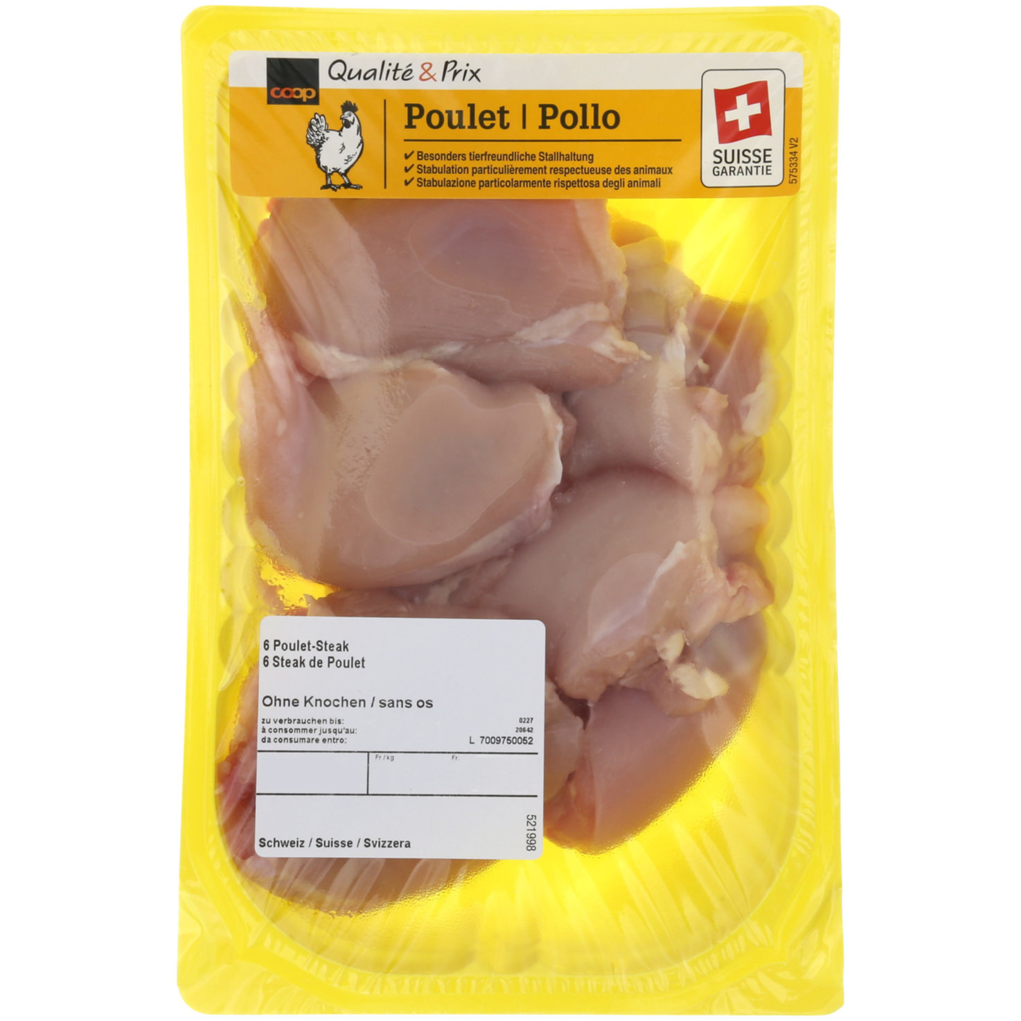 Pouletschenkelsteak 6 Stück ca. 490g