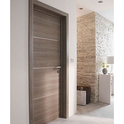 Bloc-porte Triaconta gris clair H.204 x l.63 cm, poussant gauche