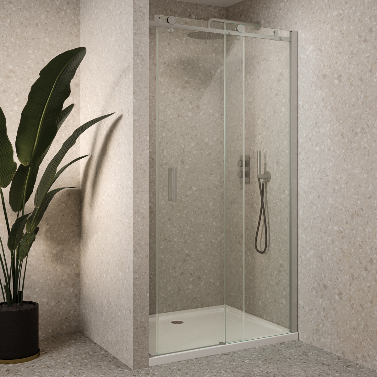 Saniclear Supreme profielset voor douchedeur 100-110cm RVS