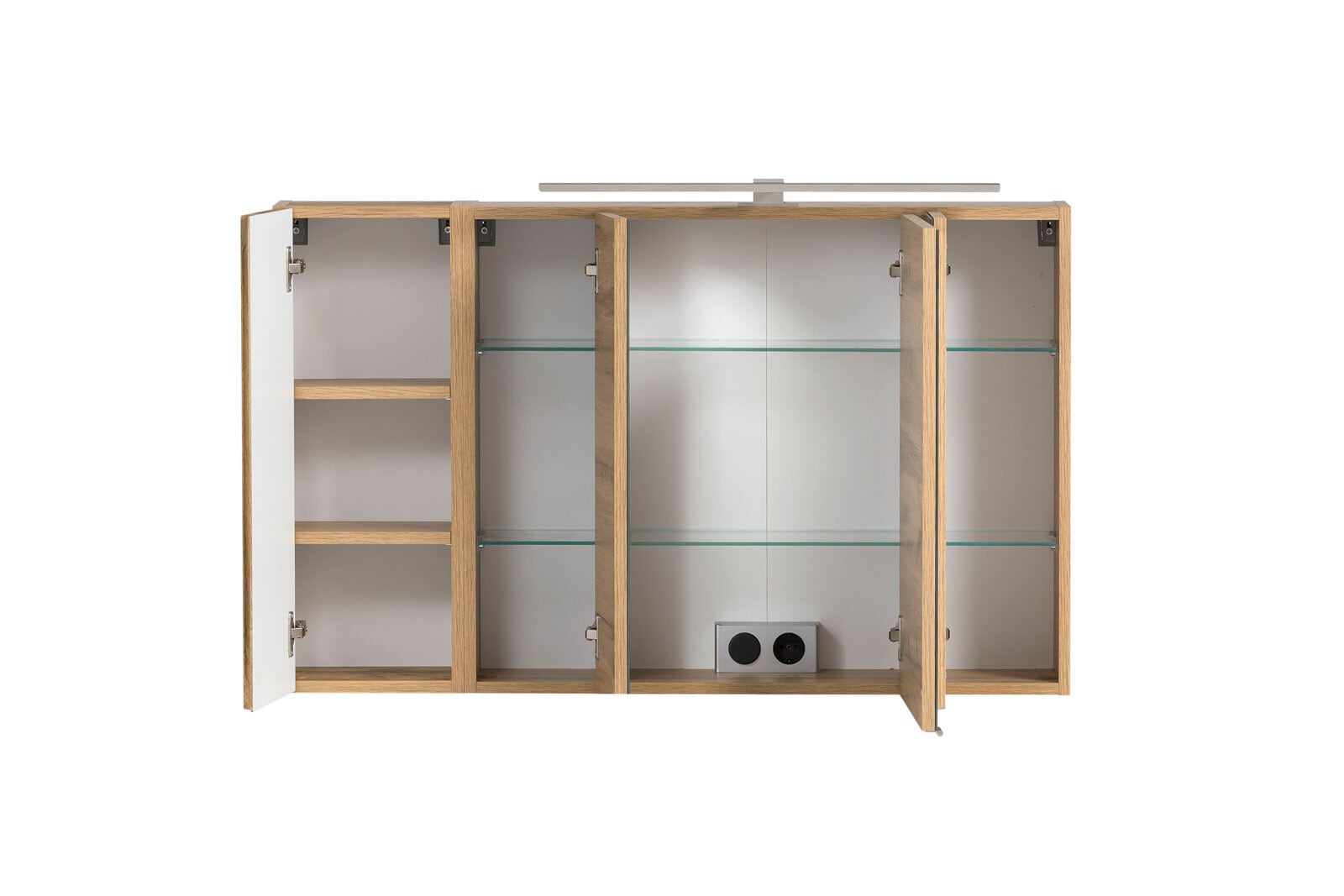 Spiegelschrank Gent braun 3-türig B/H/T 105x64x20 cm