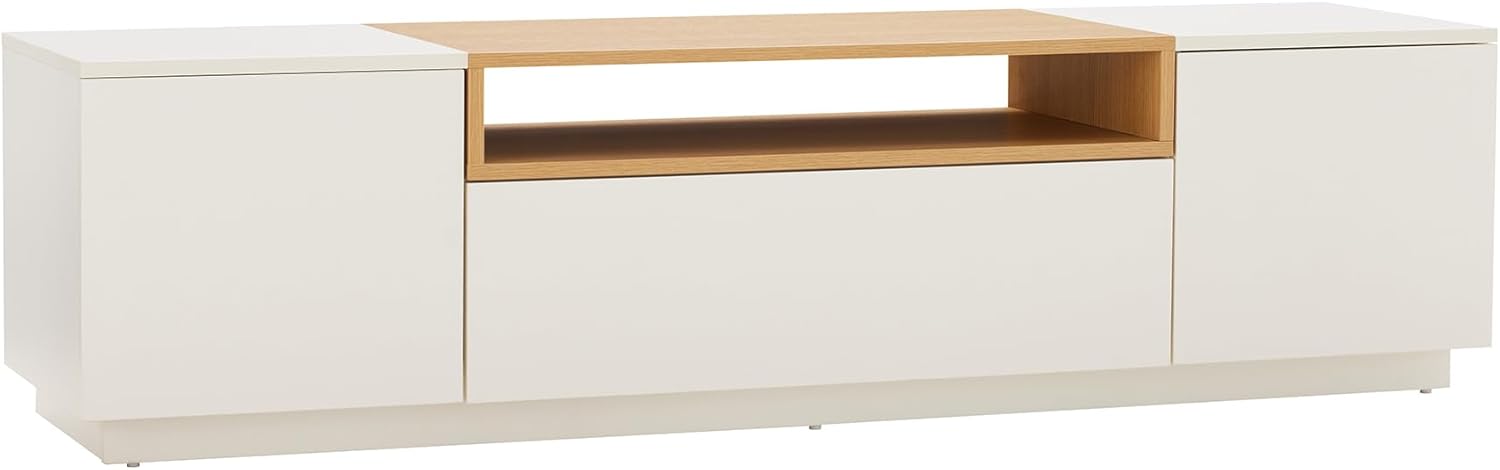 Riess Ambiente Modernes TV-Board LOFT - 160cm - weiß - DREI Fächer mit Schublade Lowboard Kommode Eichen-Design