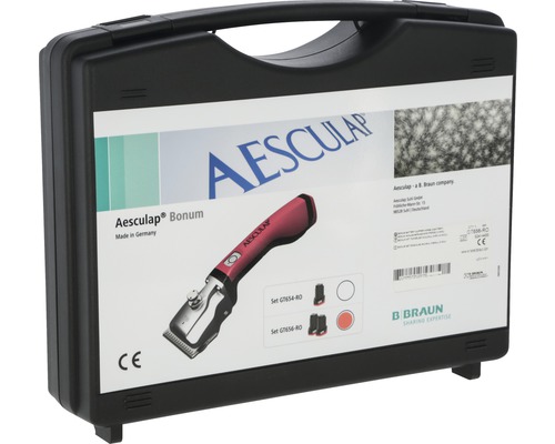 Bonum accu tondeuse voor grote paarden, inclusief 2 accu's en een set rode messen met 23/31 tanden.