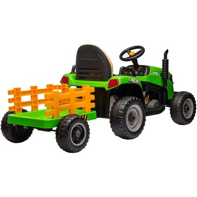 Alex's Garage Eltraktor med Tilhenger, Grønn