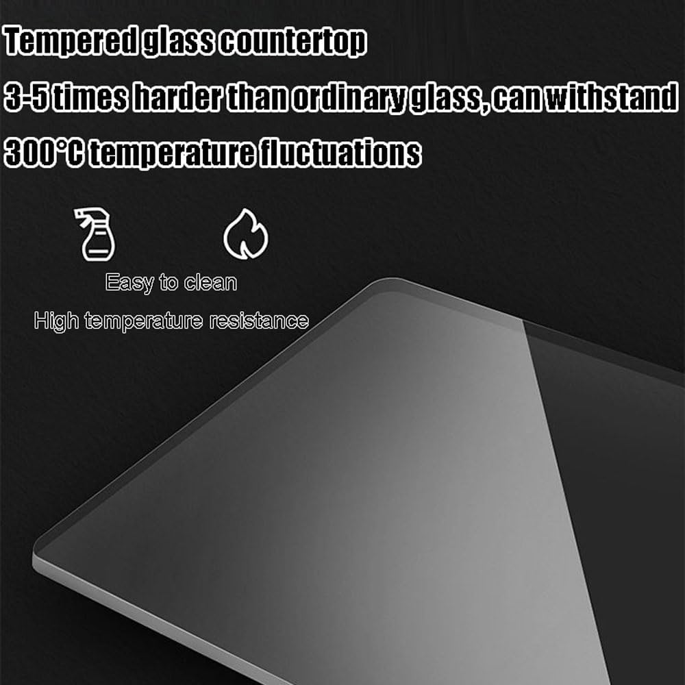 Couchtisch Runder Couchtisch aus Glas Wohnzimmer-Beistelltische mit abstraktem Massivholzgestell Moderner runder Cocktailtisch mit gehärteter Glasplatte(Schwarz,80 * 80 * 41cm/31.50x31.50x16.14)