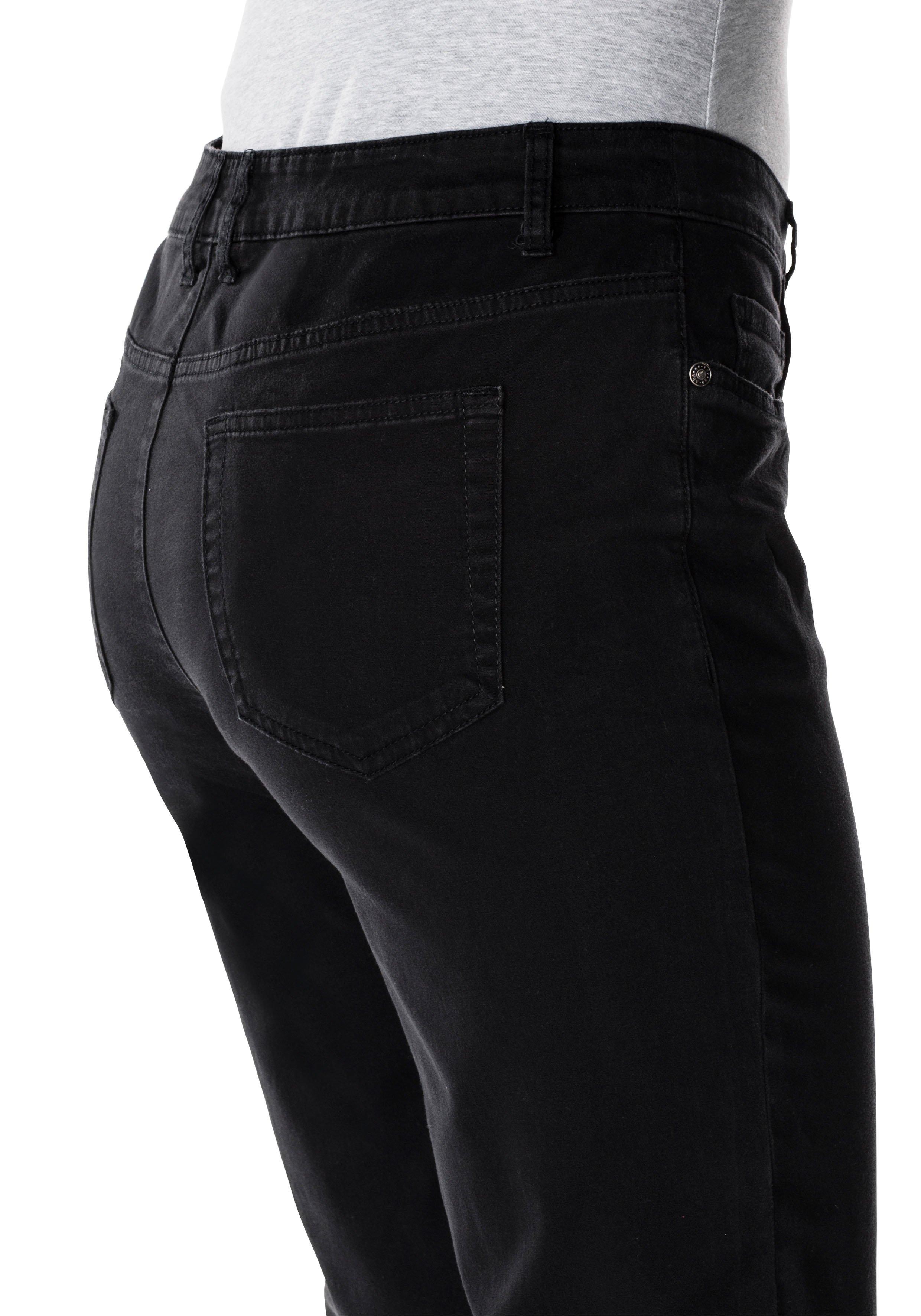 Schmale 7/8-Hose aus elastischem Baumwoll-Twill
