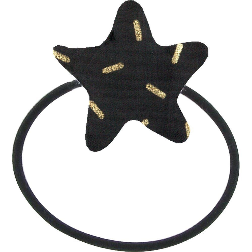 Elastique Cheveux Étoile Paille Dorée Noir