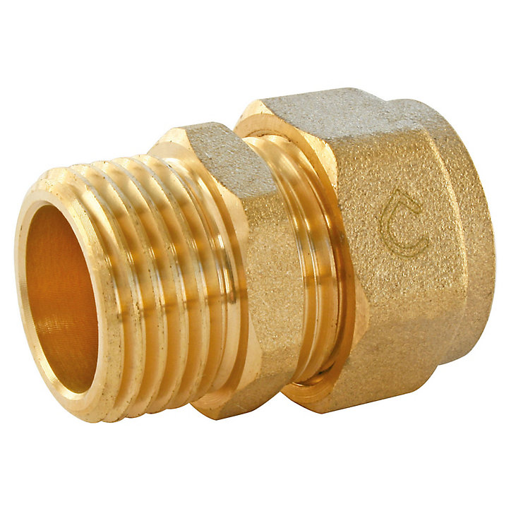Raccord droit mâle PER à compression Ø12 - Femelle 15/21 (1/2
