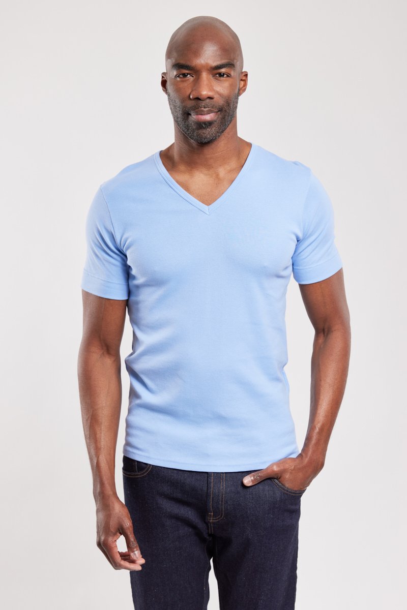 T-shirt col V - coton épais issu de l’agriculture biologique