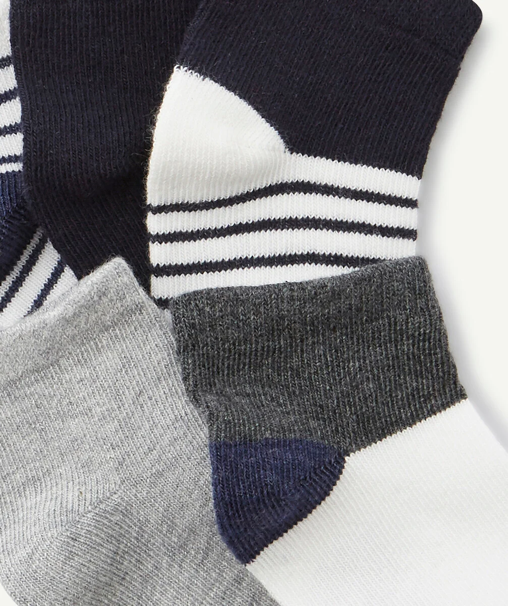 LES 5 PAIRES DE CHAUSSETTES UNIES ET RAYÉES