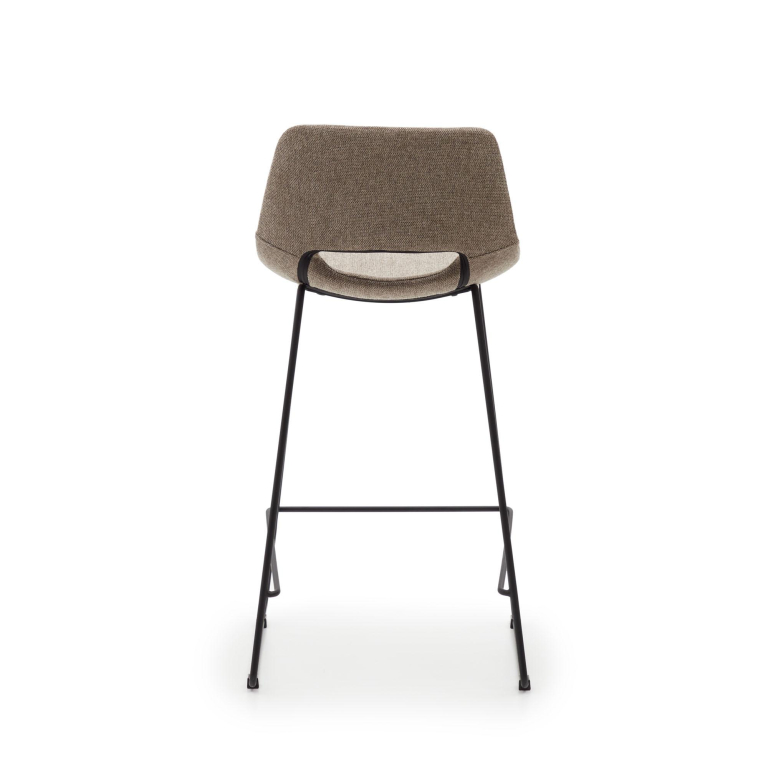 Kave Home Zahara barkruk H65 zwart onderstel, beige