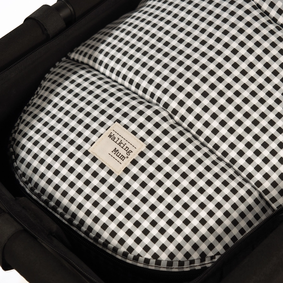 Walking Mum Winterfußsack Gruppe 0 I Love Vichy schwarz