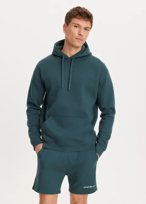 Brushed hoodie blauw (PETROL)