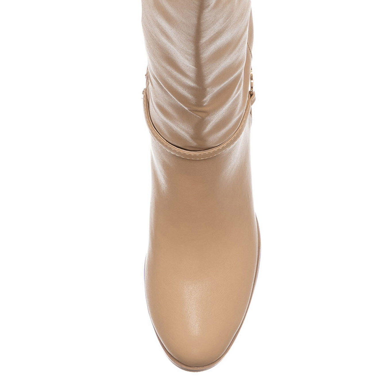Laura Biagiotti Bottes Usis beiges - Talon 7.5 cm