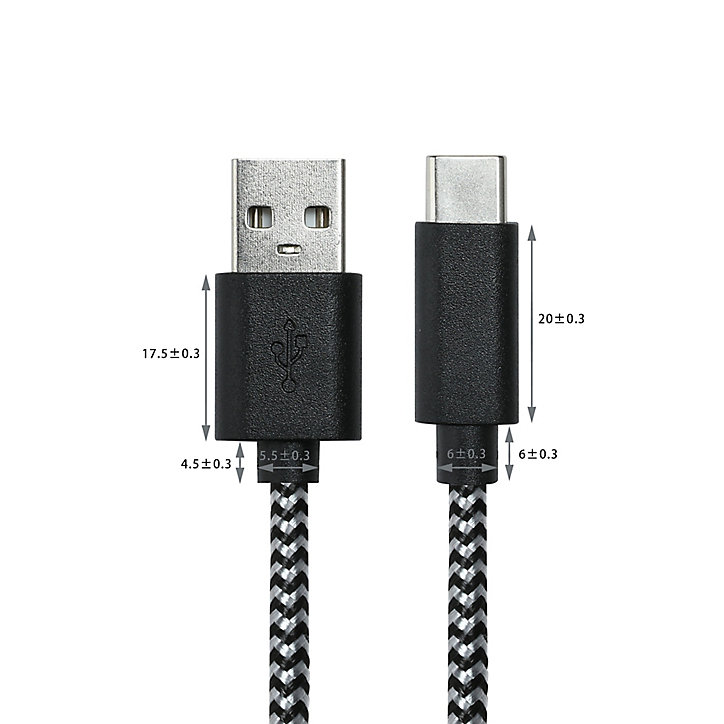 Câble de téléphone Fast charger USB-C vers USB-A Blyss, 1.5 m
