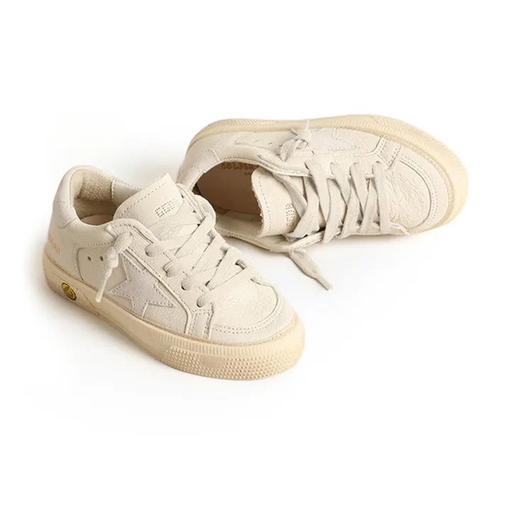 Golden Goose Baskets Lacets May Suède | Blanc