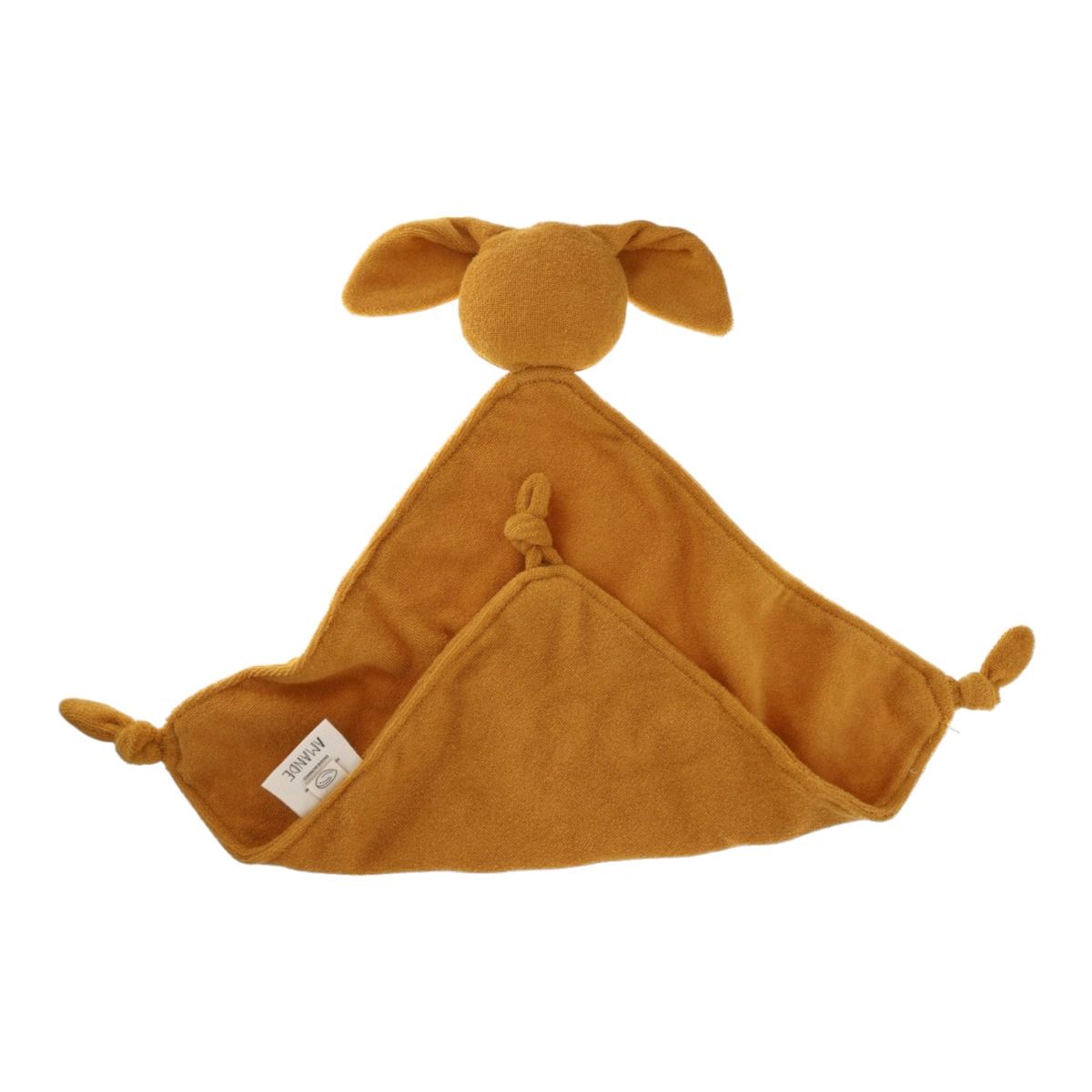 Doudou lapin éponge jaune miel Amande