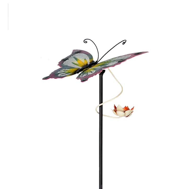 Tuteur papillon rose 29x27x121cm