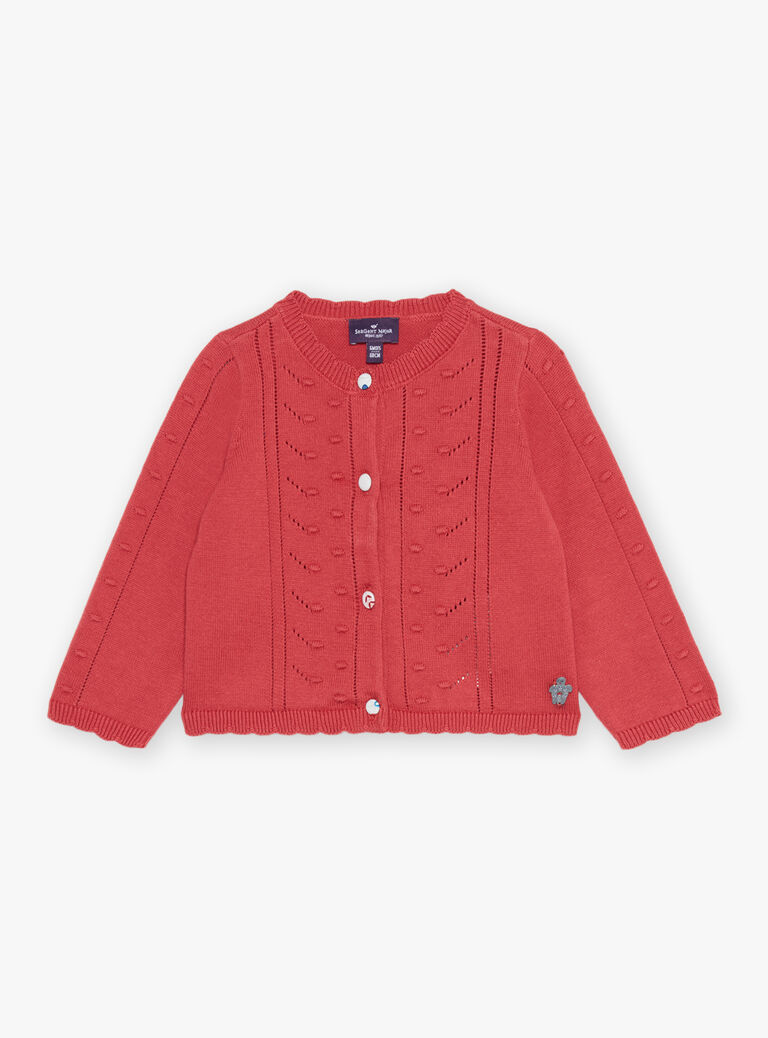 Gilet en tricot rouge fantaisie