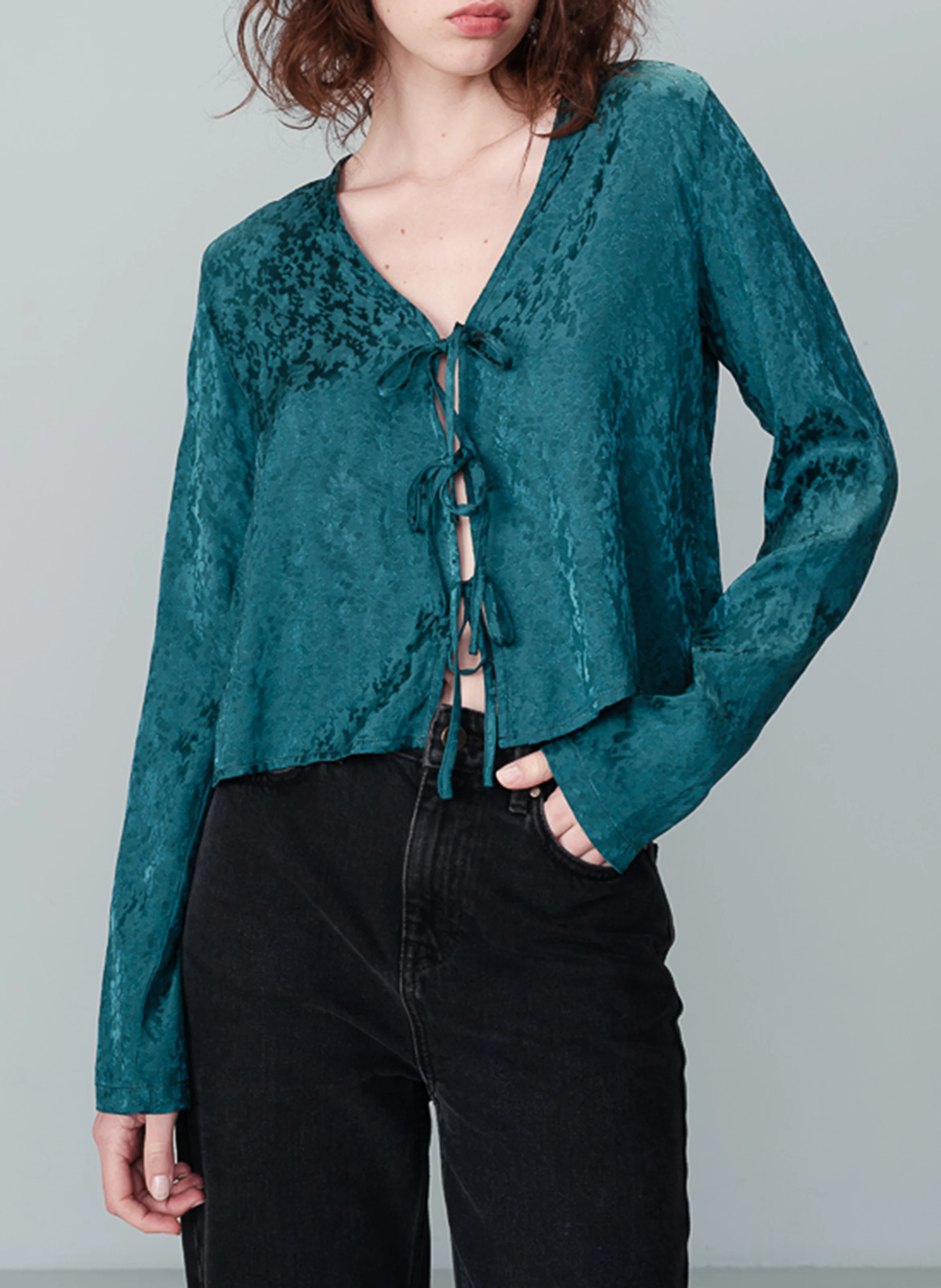 NUCCIA - Top col V jacquard | Vert