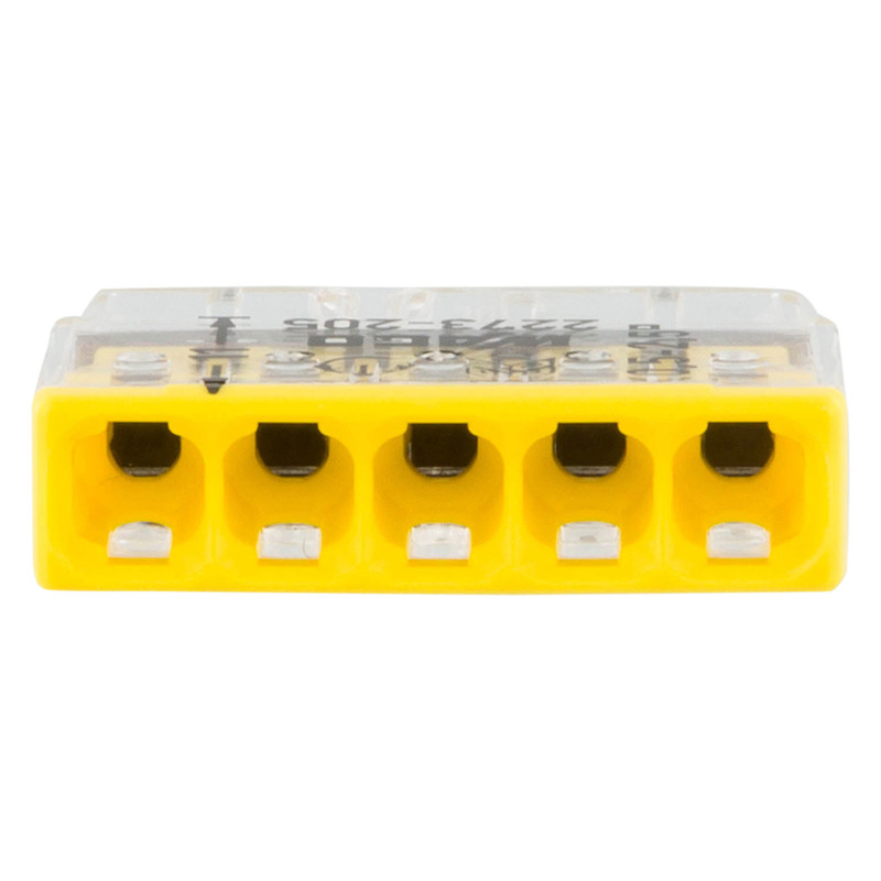 Wago lasklem 0,5 - 2,5mm² 5 polig geel