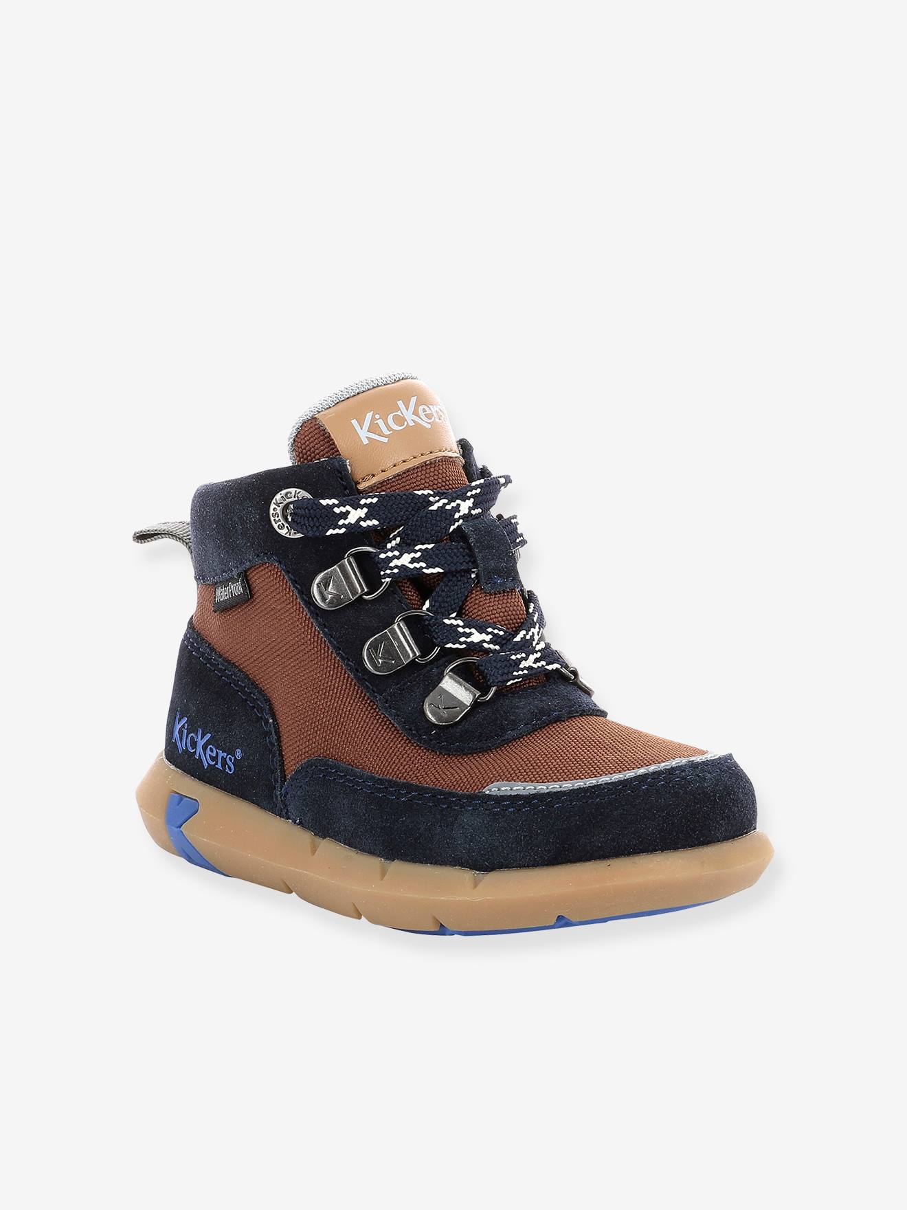 Tênis Juniby KICKERS®, azul escuro, liso com estampas.