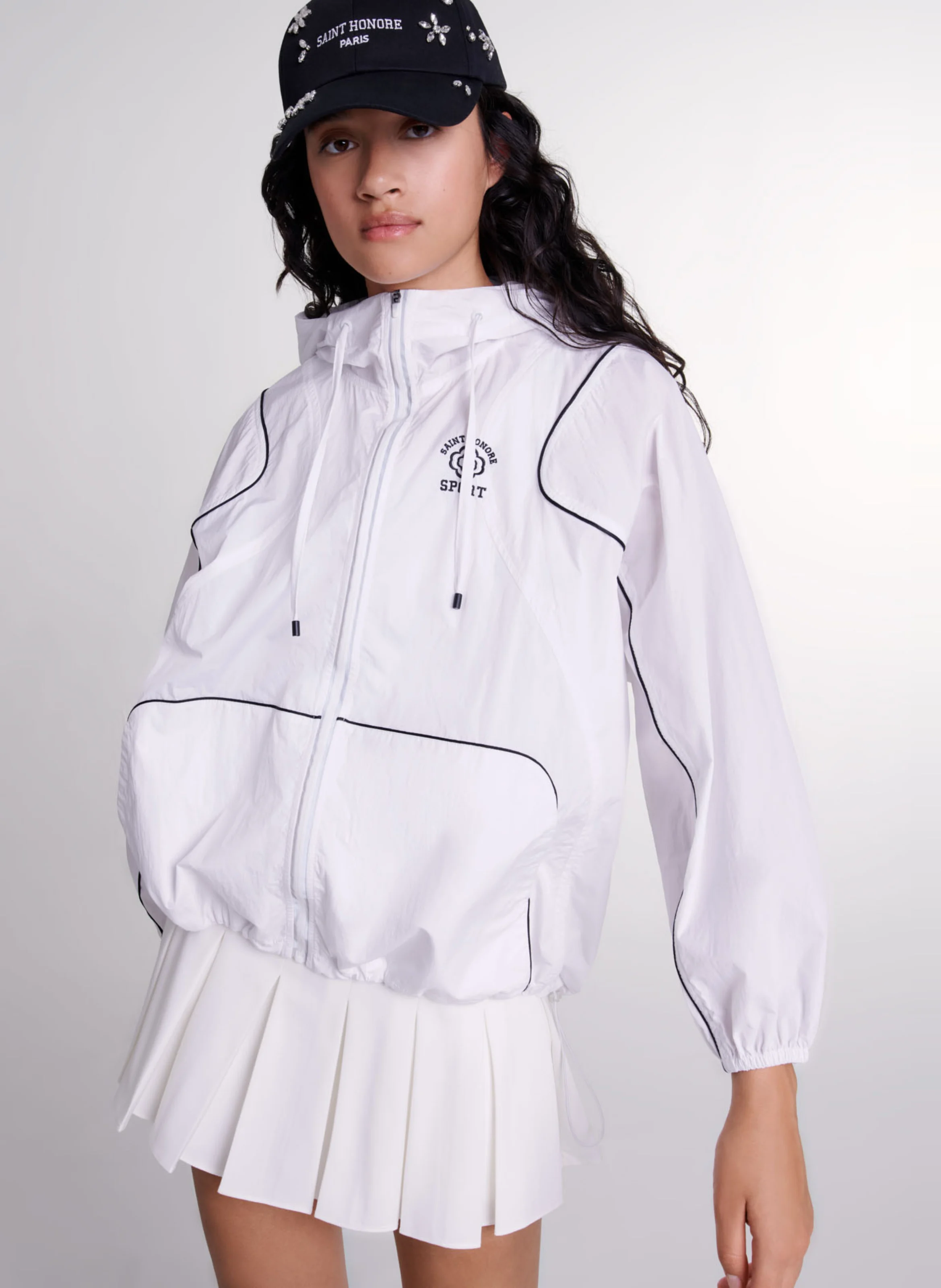 Coupe-vent à capuche | Blanc