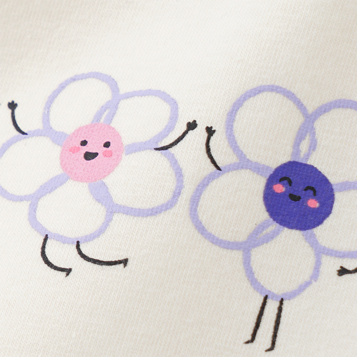 Topomini 2 Baby Unterhemden mit Blumen-Print helllila / creme