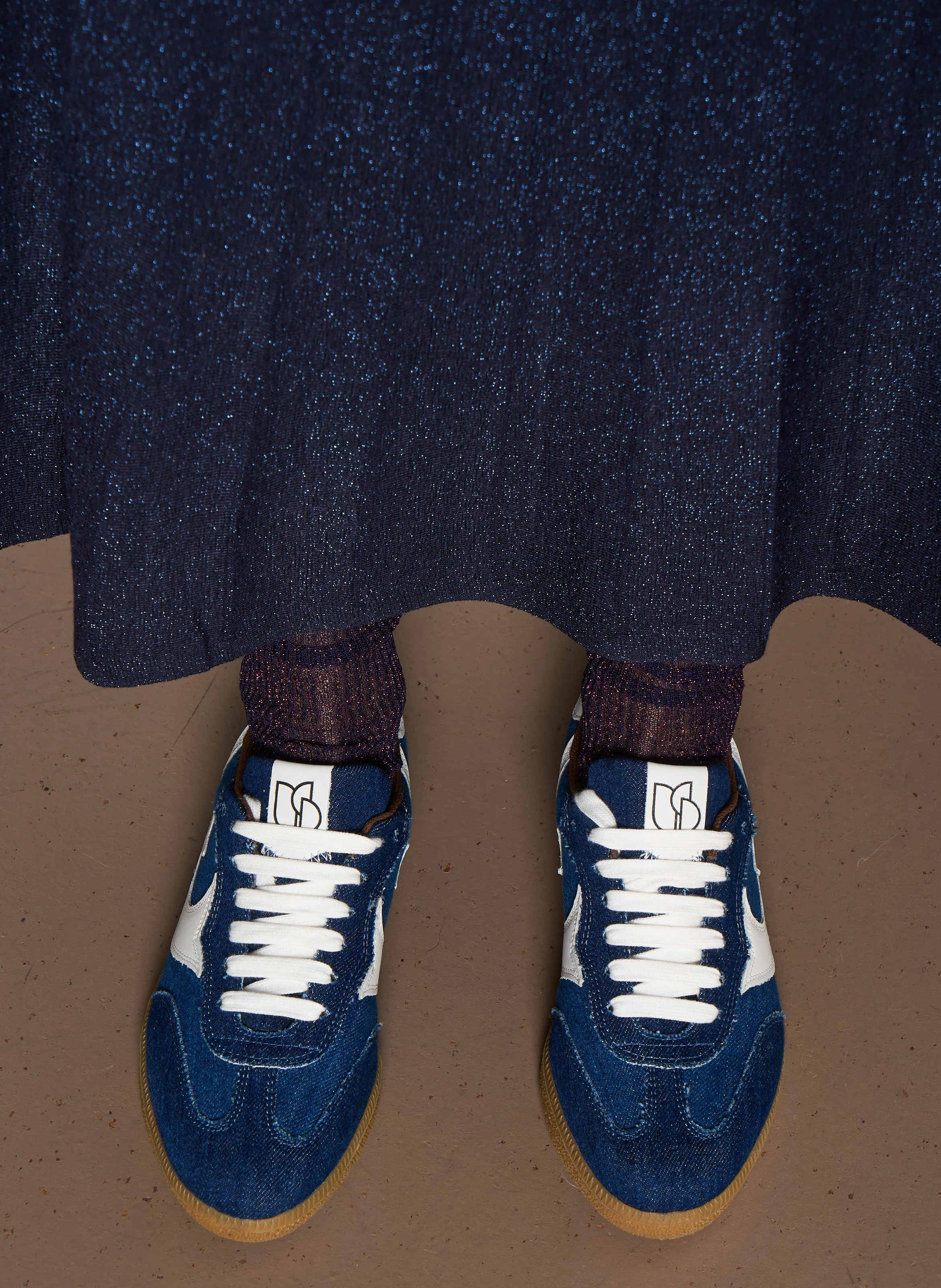 CREW - Baskets basse en cuir | Bleu