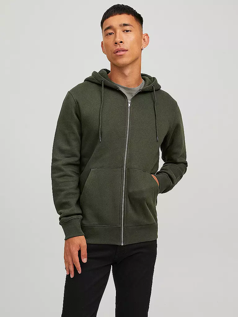 JACK & JONES Kapuzensweatjacke JJESTAR  olive