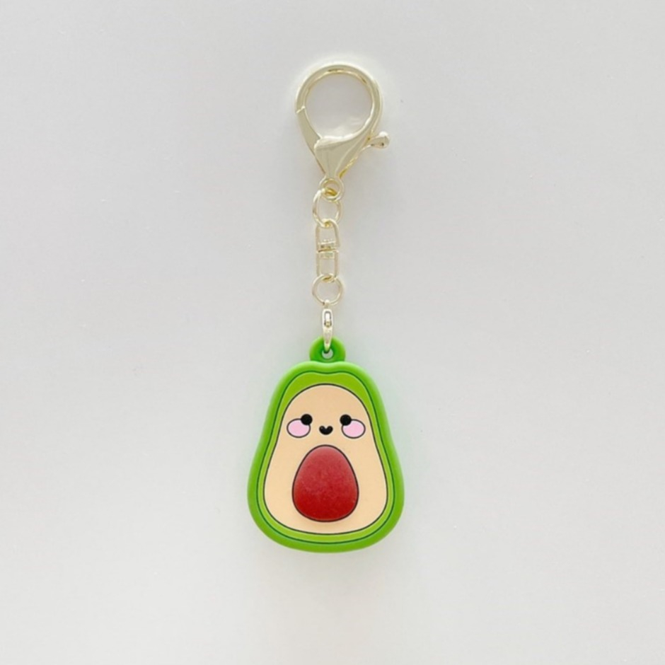 Apple AirTag Anhänger Gummi Case Hülle Schlüsselanhänger mit Karabinerhaken - Avocado