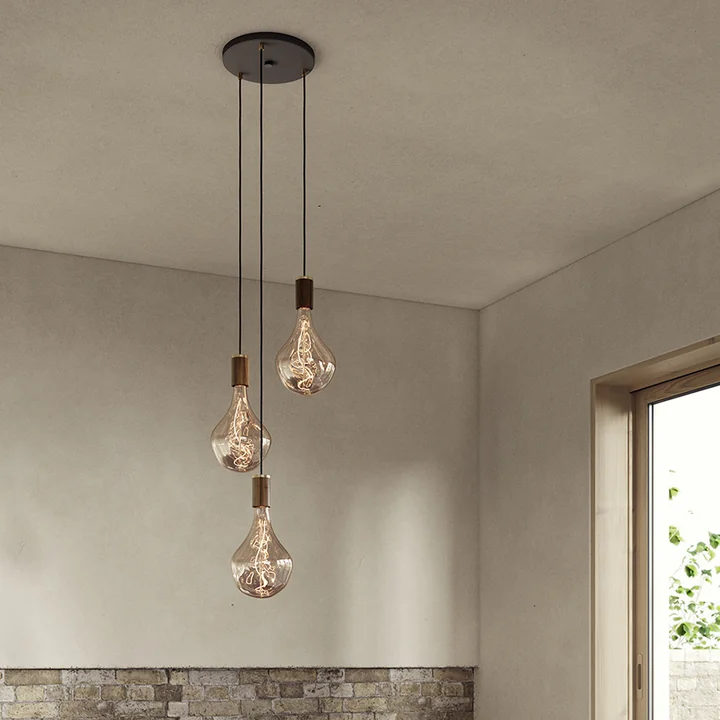 Tala - Brass Triple Pendelleuchte, schwarz / Aluminium eloxiert