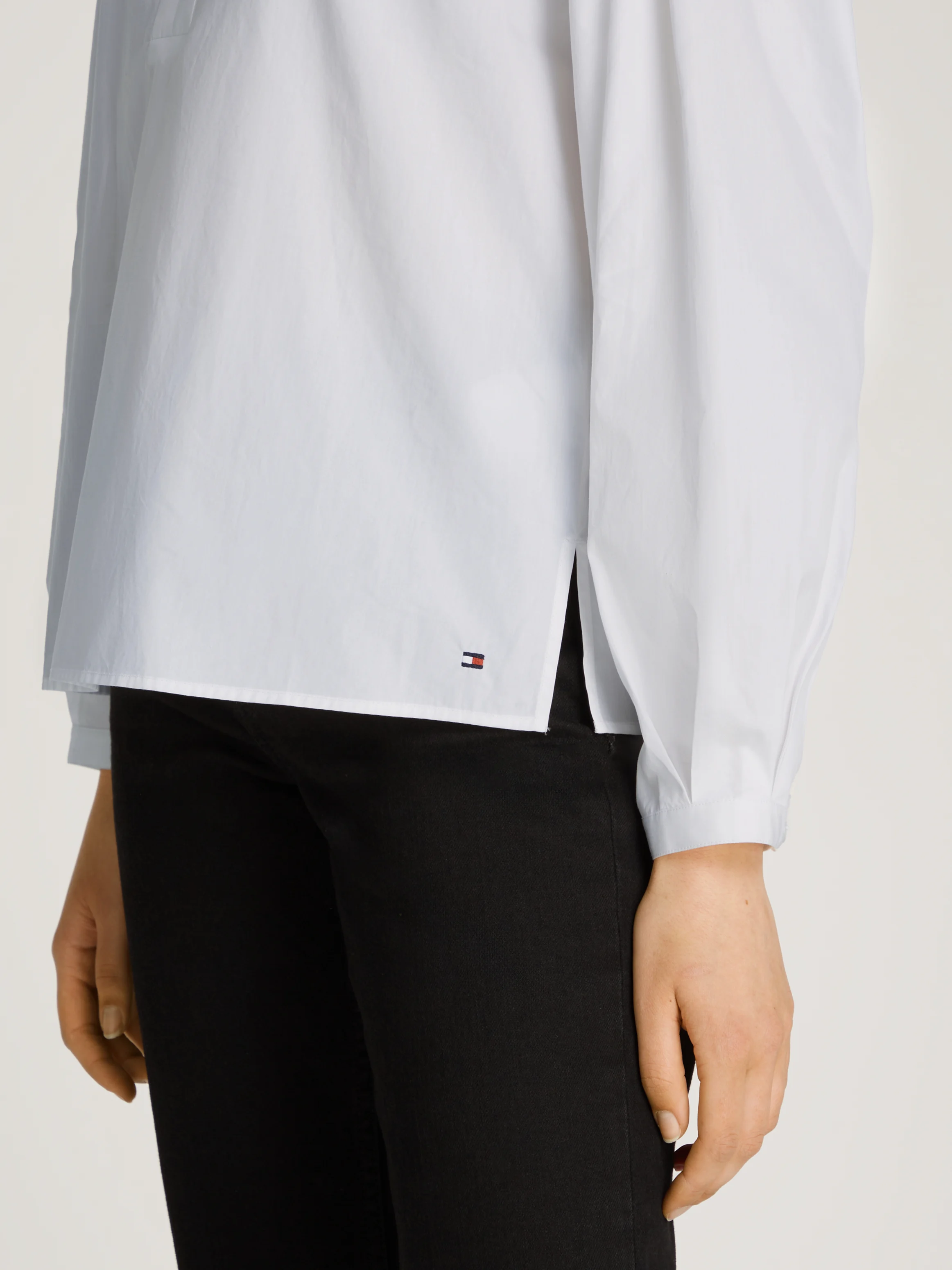 Blouse droite en coton bio | Blanc