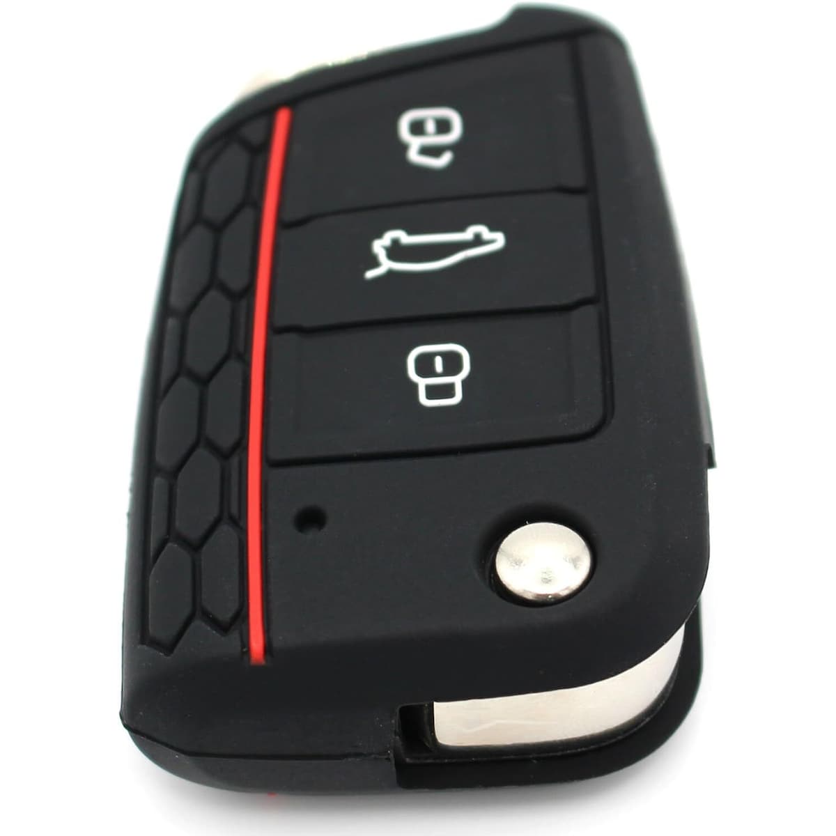 Silikon bilnøkkeldeksel Golf 7/Lingdu/New Octavia/Karoq/Kodiak/Komik/Yedi Svart+rød