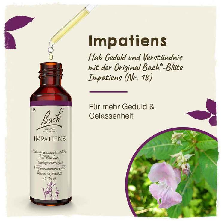 Bachblüten Nr. 18 Impatiens Tropfen, 20 ml
