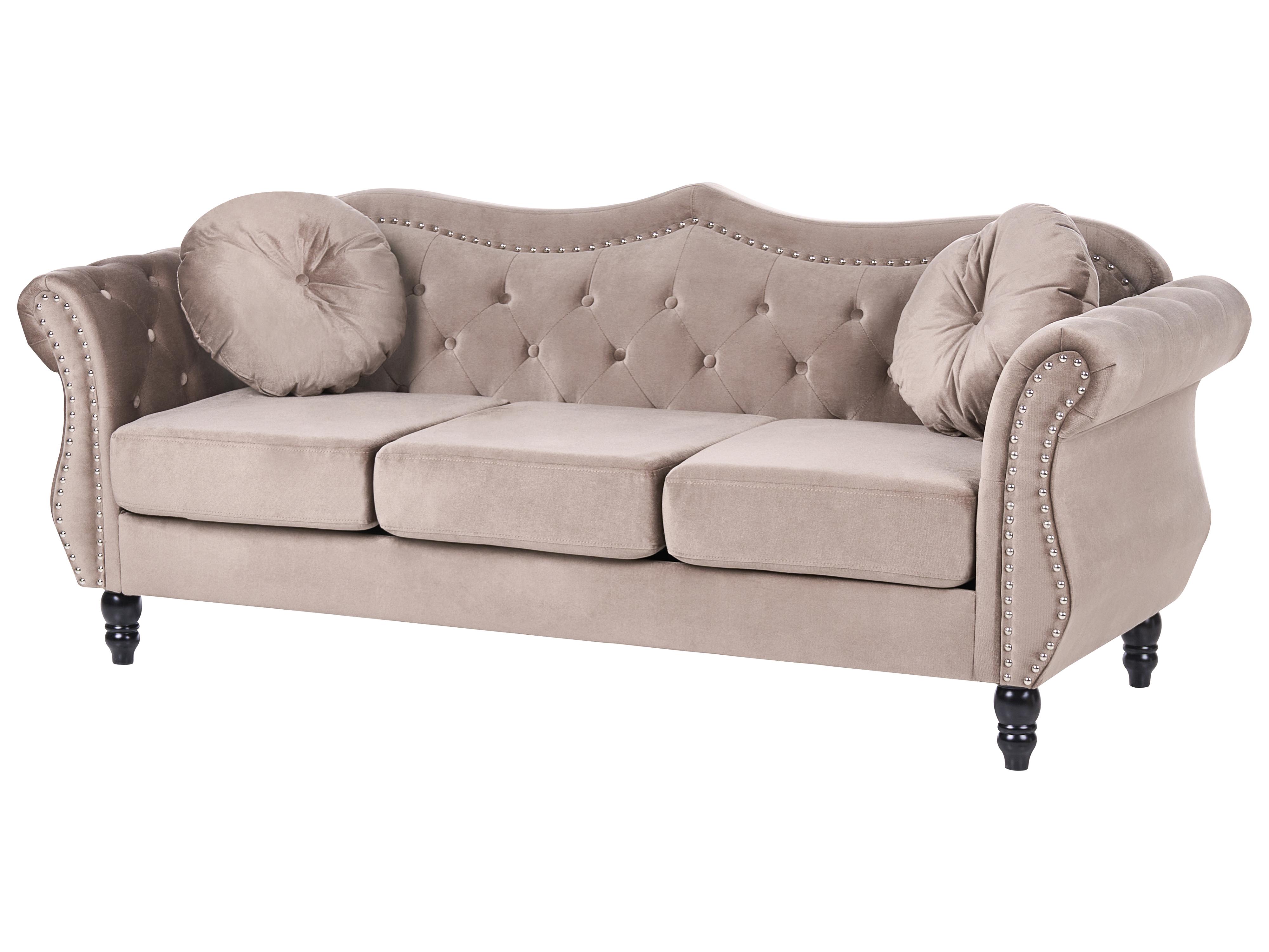 Bankenset 5-zits SKIEN Fluweel Taupe