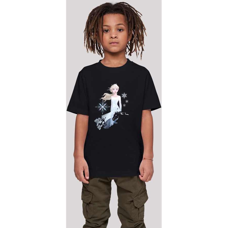 F4NT4STIC T-Shirt  Frozen 2 Elsa Nokk Wassergeist Pferd Silhouette schwarz