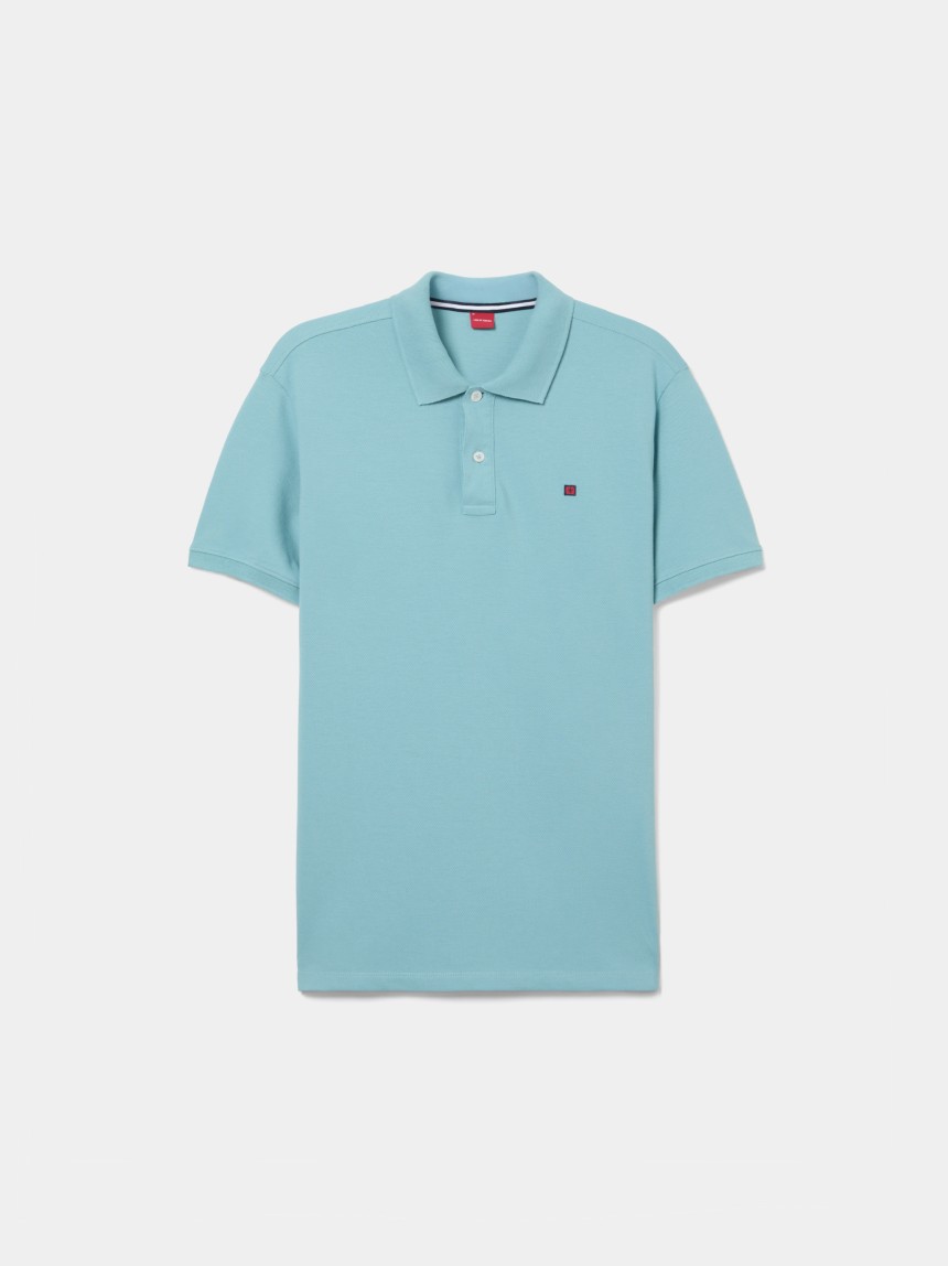Polo de manga curta em algodão