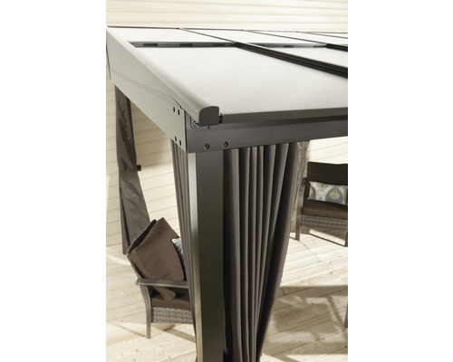 SOJAG St. Barth 10x12 terrasoverkapping inclusief sneeuwlastdragers, hor en gordijn 364x296 cm antraciet