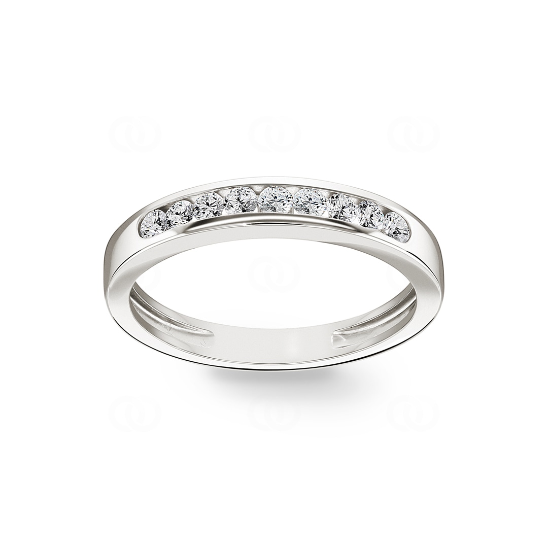 Mémoire-Ring 750/18 K Weissgold mit Diamanten 0.25 ct H/si