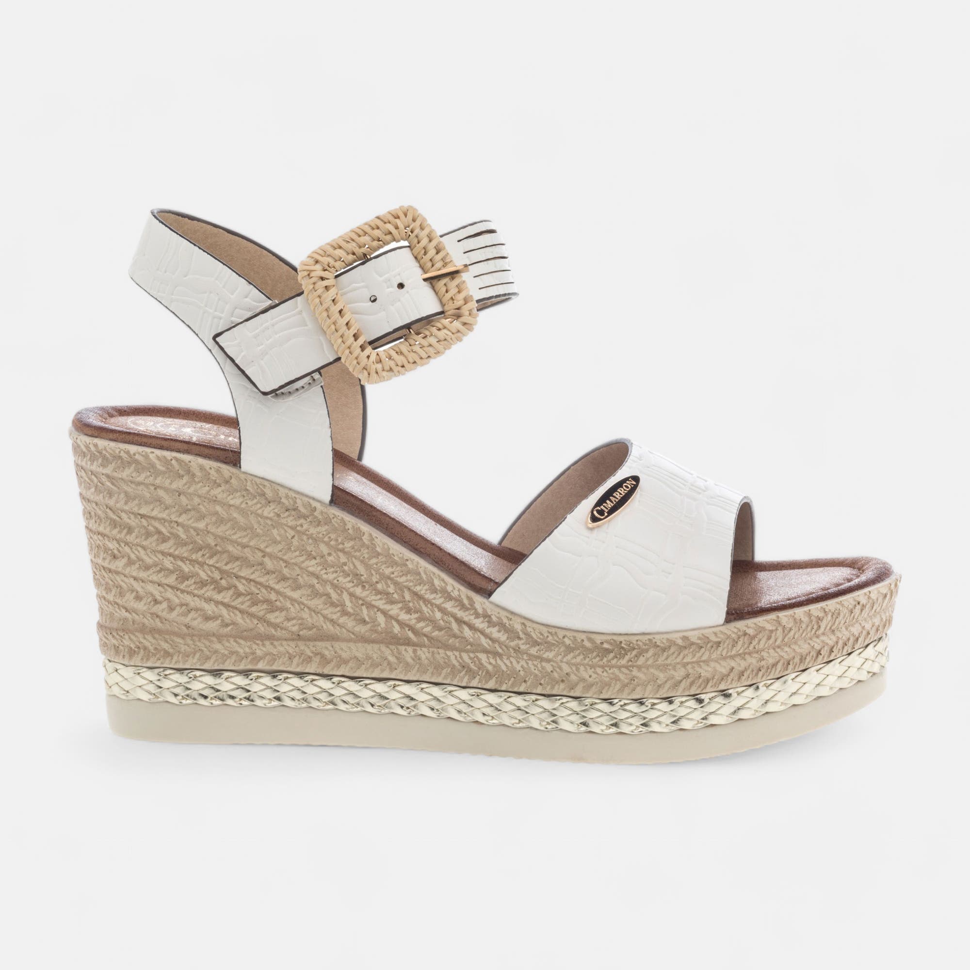 Sandales à talon compensé Femme blanc
