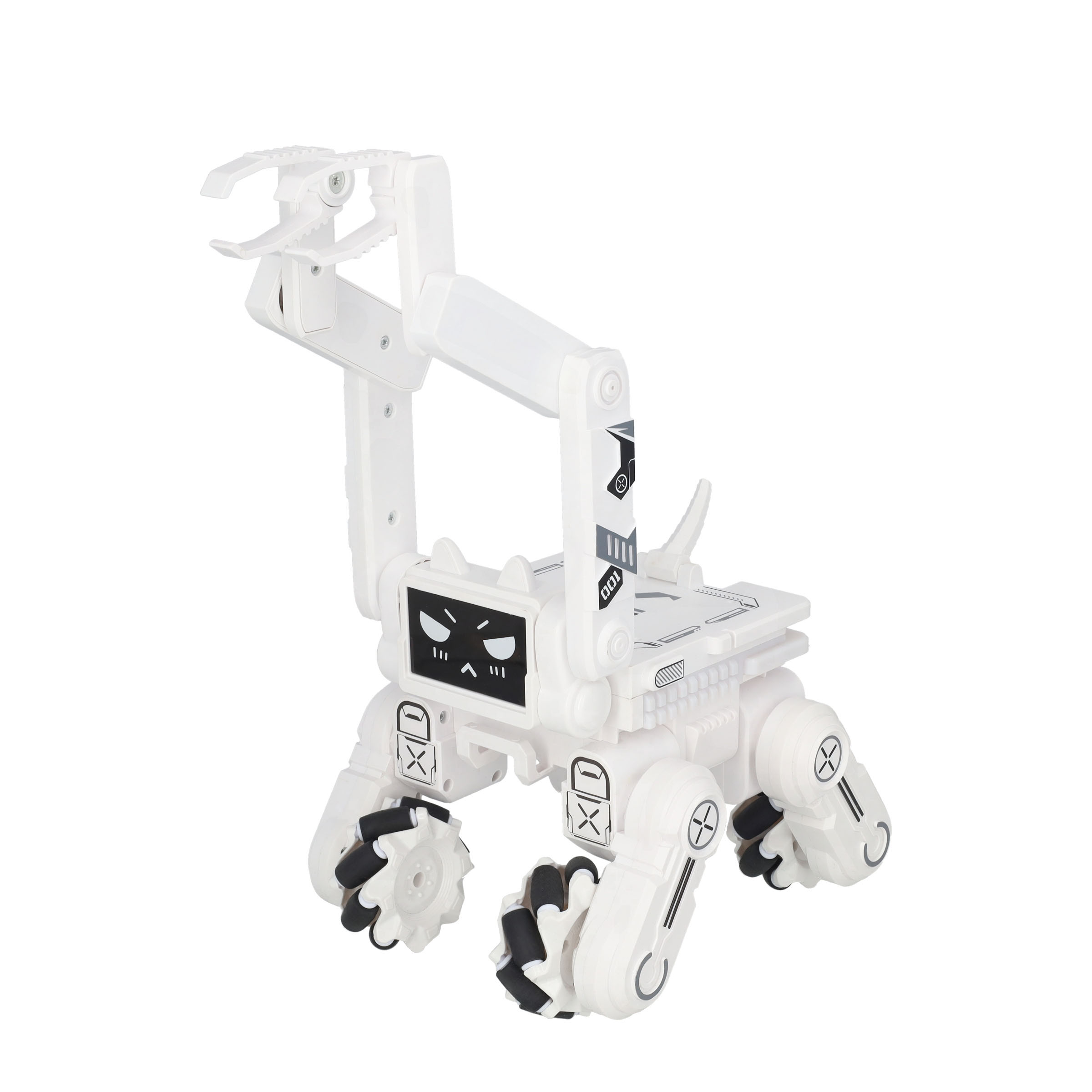 (20x15cm) Ferngesteuerter 2.4GHz Roboter Hund Kinder RC Spielzeug mit 360° Drehung / LED Licht / Sound Effekten (Batteriebetrieben) - Weiss