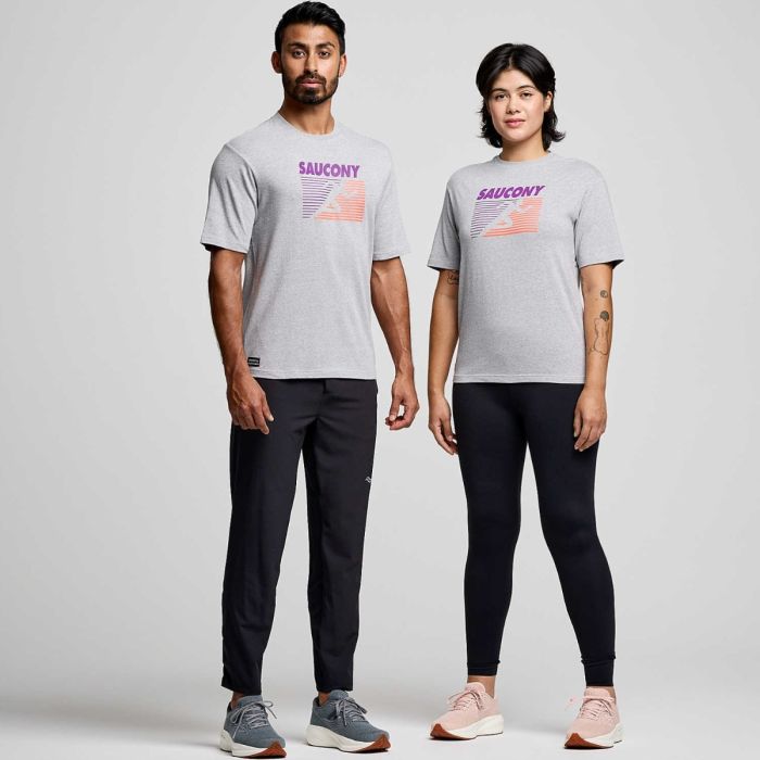 Saucony Unisex T-shirts Recovery Short Sleeve Grå