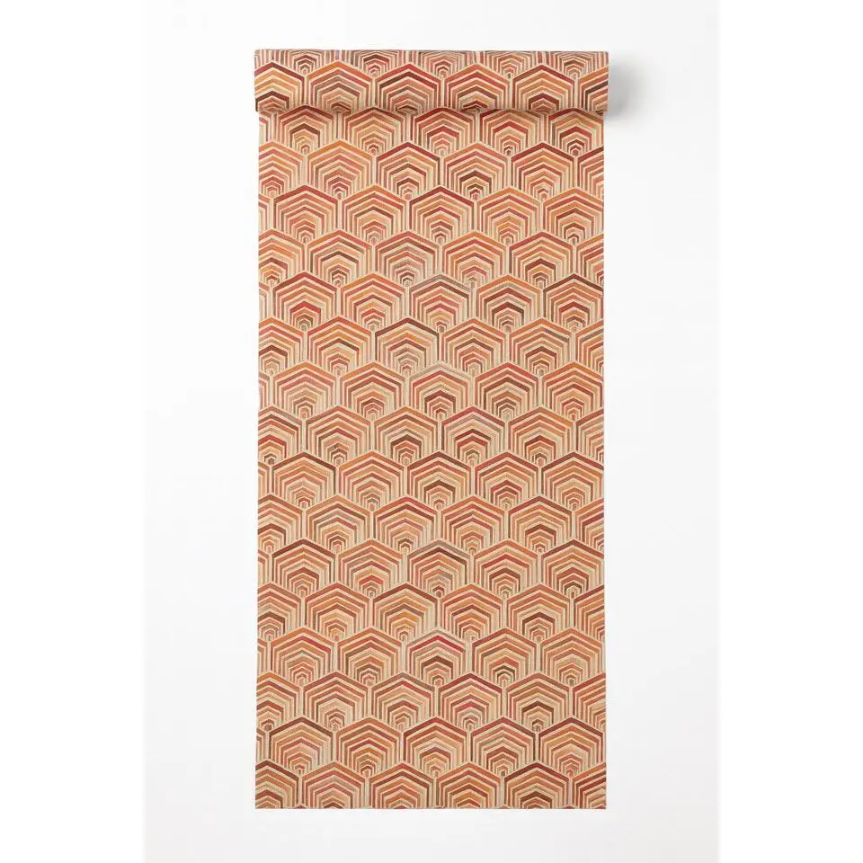 Dutch Wallcoverings - Wallstitch fan design red - 0,53x10,05m