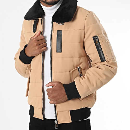 Doudoune Col Fourrure Beige