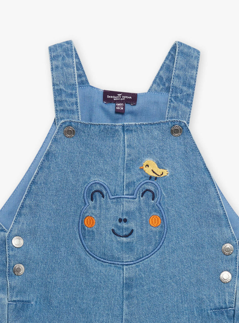 Salopette courte bleue en denim