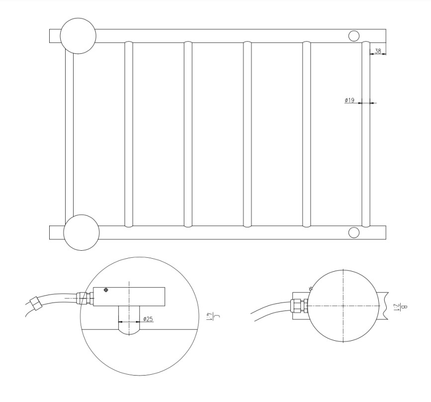 TVS Design Plus 6 elektrische radiator 80x50cm goud glans