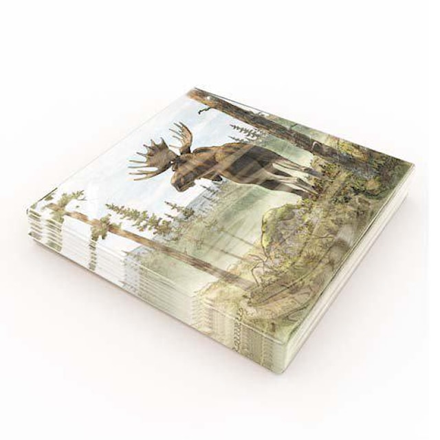 Matservietter tegnet Elg 20-pack Gullers